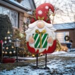 61 cm Weihnachtswichtel Metall mit Rentiergeweih – Gartendeko Innen & Aussen – Bild 6