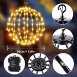 2er Set Weihnachtsbeleuchtung Außen 30 cm – Faltbare LED-Kugeln warmweiss mit Timer & 8 Modi – Bild 5