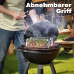 Ivtivfu Nestbarer Rollender Grillkorb mit Holzgriff – Edelstahl 304 Grillzubehör – Bild 5