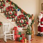 Dremisland Weihnachtskranz 44cm mit Rentier & Beerenhaufen – Künstlicher Adventskranz für Haustür – Bild 6
