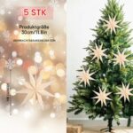 BestoFun 5er Set Papiersterne 30cm Beige – Faltbare Faltsterne für Weihnachtsdeko – Bild 3