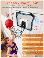 BATURU Mini Basketballkorb Indoor mit LED-Anzeigetafel & Sound – Faltbar für Kinderzimmer – Bild 4