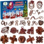 Adventskalender 2026 Knobelspiele – 24 Logikrätsel aus Holz & Metall für Kinder & Erwachsene