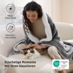 BEDSURE Sherpa Kuscheldecke 150x200 cm – Flauschige Wolldecke in Grau für Couch & Bett – Bild 3