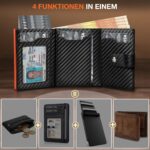 TENBST Geldbörse Herren mit Pop-up-Kartenfach & RFID Schutz – Slim Wallet Schwarz – Bild 2