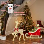 DELICHTER Rentier mit Schlitten 107 cm – 117 LED Warmweiss mit Musik & Bewegungsmelder – Bild 5