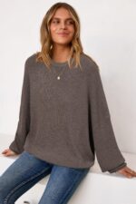 Arach&Cloz Damen Wollpullover Oversized – Weicher Strickpullover für Herbst & Winter – Bild 4