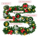 Yakimz Weihnachtsgirlande 5m mit 100 LEDs Warmweiss – Künstliche Tannengirlande mit Deko – Bild 4