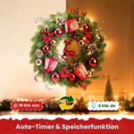 Avoalre Weihnachtskranz 40 cm mit 40 LEDs, 8 Modi & Timer – Batteriebetrieben – Bild 6