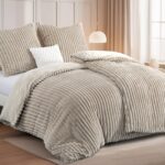 RUIKASI Winter Flanell Bettwäsche 135x200 4teilig – Plüsch Fleece Bettbezug mit Reissverschluss – Bild 2