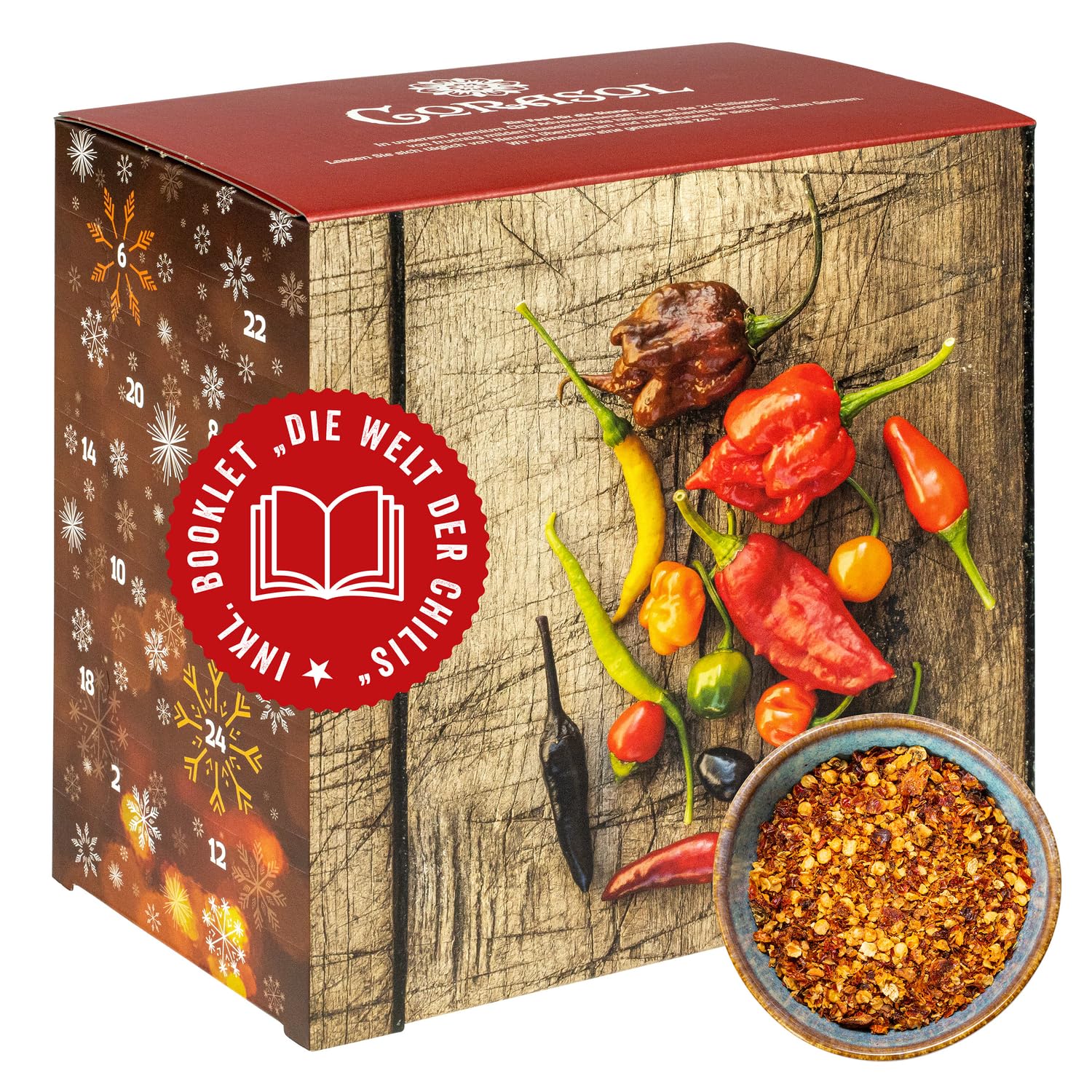 Corasol Premium Chili Adventskalender 2026 – 24 Sorten bis 1,5 Mio. Scoville