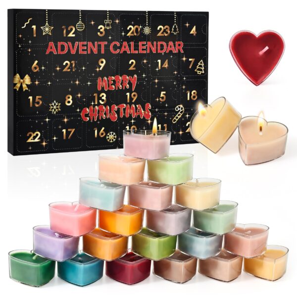 Belloxis Adventskalender 2026 mit 24 Duftkerzen – Aromatherapie Weihnachtskalender für Frauen