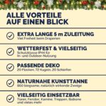 CASARIA Weihnachtsgirlande 10m mit 160 LEDs & Deko – Warmweiss für Innen & Aussen – Bild 8