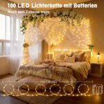 GEARLITE 10M LED Lichterkette mit Batterie & Fernbedienung – 100 LEDs Warmweiss für Deko – Bild 2