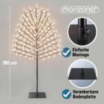 MONZANA Kirschblütenbaum 180 cm mit 200 LED Warmweiss – Elegante Dekoration für Innen & Aussen – Bild 2