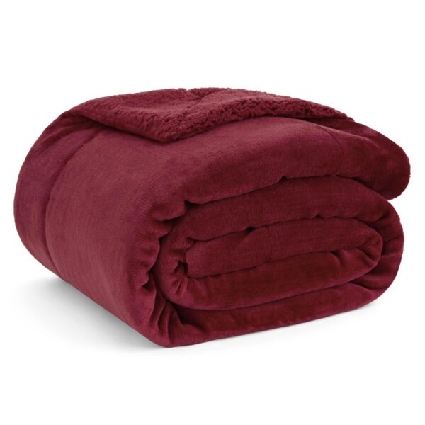 BEDSURE Sherpa Kuscheldecke 150x200 cm – Flauschige Wolldecke in Rot für Couch & Bett