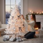 Künstlicher Weihnachtsbaum 180 cm weiss mit Metallständer – Klappbar & Schneetanne – Bild 6