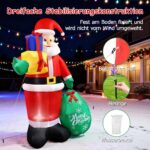 MISTRO Aufblasbarer Weihnachtsmann 245 cm mit LED – Outdoor Weihnachtsdeko für Garten – Bild 4