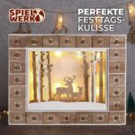 Spielwerk® Adventskalender zum Befüllen Winterlandschaft – 24 Holztürchen mit LED für Weihnachten – Bild 8