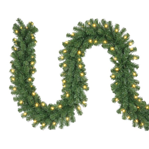 SALCAR Weihnachtsgirlande 5 m mit 200 LED – Warmweiss Tannengirlande für Tür & Kamin