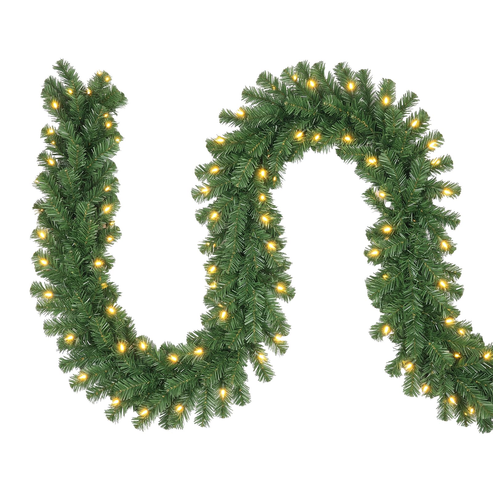 SALCAR Weihnachtsgirlande 5 m mit 200 LED – Warmweiss Tannengirlande für Tür & Kamin