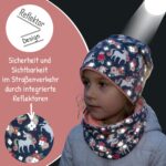 HECKBO 360° Reflektor Kinder Mütze & Loop Schal Set – Fleece-gefüttert für Herbst & Winter – Bild 3