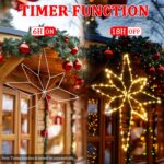 Quntis 2er Set LED Weihnachtsstern 58cm faltbar – Warmweiss Fensterdeko mit Timer – Bild 5