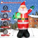 Omdekor Aufblasbarer Weihnachtsmann 3 m mit LED – Wetterfeste Outdoor Weihnachtsdeko – Bild 4