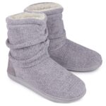 LongBay Damen Winter Hausschuhe mit Memory Foam & Chenille – Warme Kuschel-Hausstiefel für Zuhause