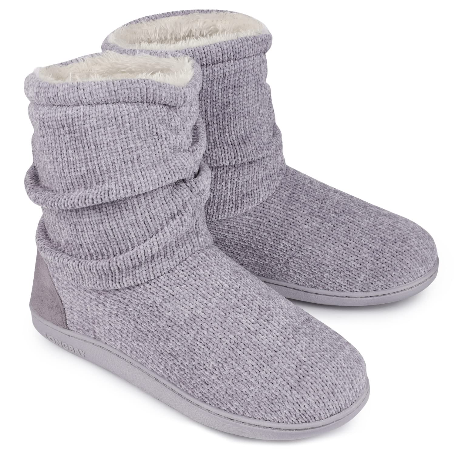 81ZNS3j-DqL._SY1500_.jpg LongBay Damen Winter Hausschuhe mit Memory Foam & Chenille – Warme Kuschel-Hausstiefel für Zuhause – Bild 1
