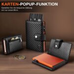 TENBST Geldbörse Herren mit Pop-up-Kartenfach & RFID Schutz – Slim Wallet Schwarz – Bild 5