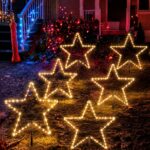 SALCAR 60cm LED Stern Weihnachtsbeleuchtung aussen – 5m Lichterkette mit Timer für Garten