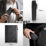 TENBST Slim Wallet Herren mit Pop-up Kartenfach & RFID-Schutz – Carbon-Schwarz – Bild 6