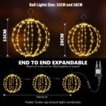 Joomer LED Leuchtkugeln 2er Set (33cm & 28cm) – Warmweisse Weihnachtsbeleuchtung mit Timer – Bild 5