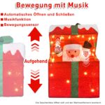 DELICHTER Selbstöffnende Weihnachtsgeschenkbox mit 48 LEDs, Musik & Bewegungssensor – 28×18×30 cm – Bild 3
