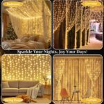 Joycome Lichtervorhang 6m x 3m mit 600 LED – Warmweiss Wasserdicht für Innen & Aussen – Bild 3
