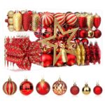 SHareconn Weihnachtskugeln Set 106 STK in 24 Farben – Bruchsichere Christbaumschmuck Dekoration