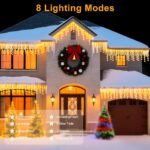 BLOFUN 20M Eisregen Lichterkette Außen Warmweiss – 720 LED mit Timer & 8 Modi – Bild 8