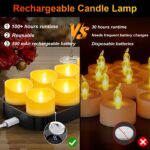 daphomeu 12er LED Teelichter mit Fernbedienung – Wiederaufladbar, 100+ Std. Betrieb – Bild 2