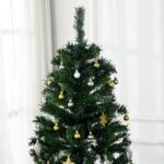 HOMCOM Künstlicher Weihnachtsbaum 180 cm mit 200 LED & Christbaumkugeln – Tannenbaum für Innen – Bild 8