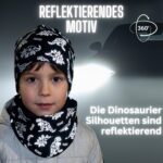 HECKBO 360° Reflektor Dinosaurier Mütze & Loop Schal Set – Sicherheit & Wärme für Kinder – Bild 2