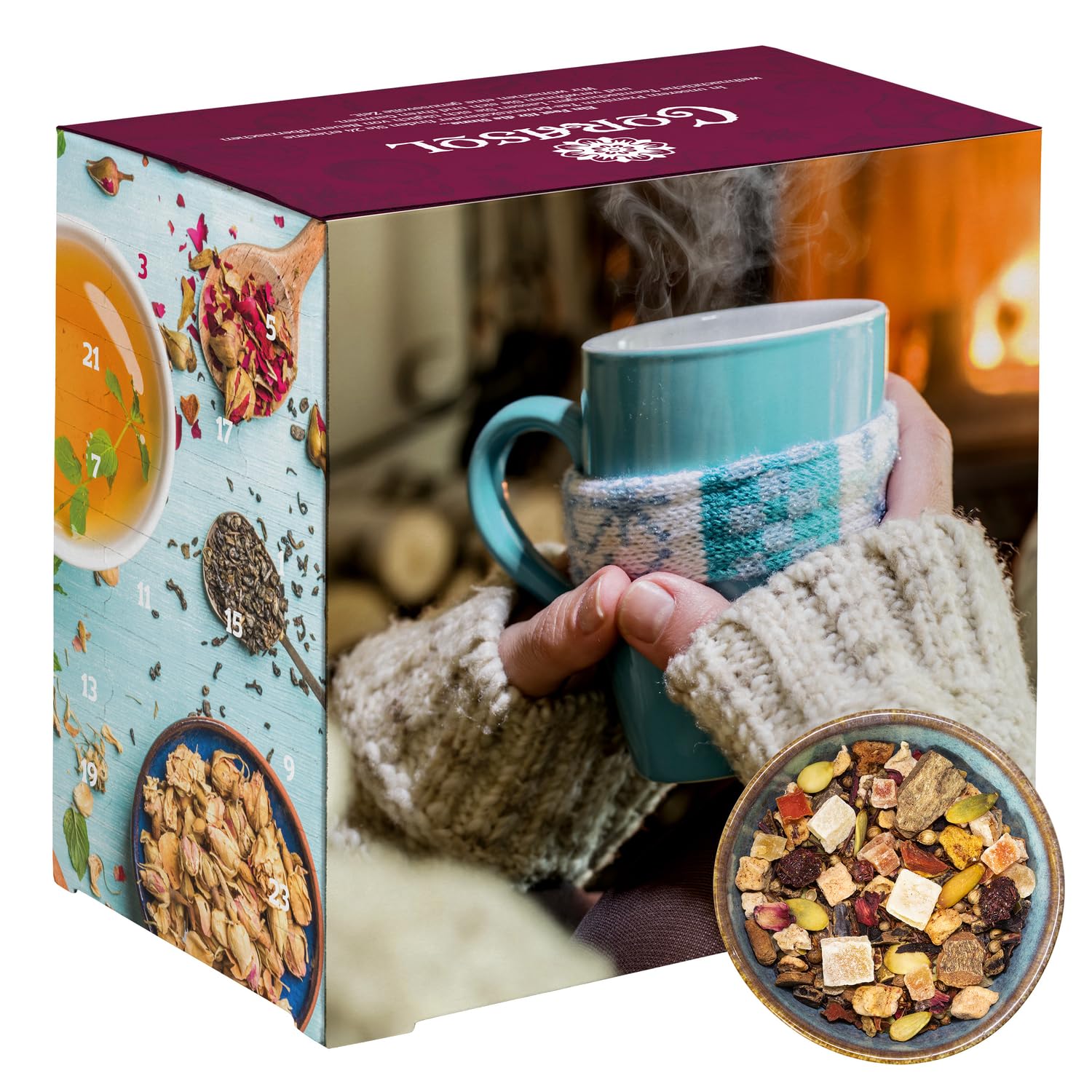 81bCHLQ1qWL._SY1500_.jpg Corasol Premium Tee-Adventskalender 2026 – 24 Gourmet-Teesorten als Geschenk – Bild 1
