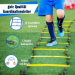 BJNCDIO Fussball Trainingsset – 6m Koordinationsleiter, 12 Hütchen & Kicktrainer – Bild 4
