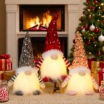 ACAREY Weihnachtswichtel 3er Set mit LED Licht – Festliche Plüsch Dekorationen für Innen