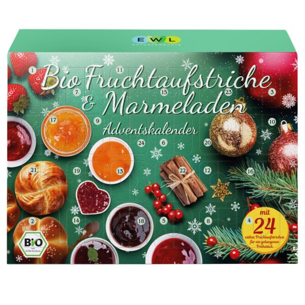EWL BIO Adventskalender 2026 – 24 Marmeladen & Konfitüren im Glas, handgemacht in Deutschland
