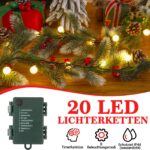 Quntis Weihnachtsgirlande 175cm mit LED-Beleuchtung & Timer – Festliche Tannengirlande – Bild 3