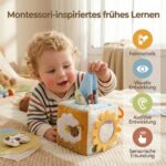 LET'S MAKE Baby Taschentuchbox – Montessori Sensorikspielzeug mit Knisterpapier & Spiegel – Bild 3