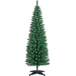 Yaheetech 154 cm Bleistift-Weihnachtsbaum – Schmaler Kunsttannenbaum mit 294 Spitzen
