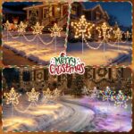 Quntis 4er LED Weihnachtsstern-Set 216 LEDs – IP65 Aussendeko mit Timer & 8 Leuchtmodi – Bild 7