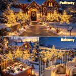 Cozymeow Solar Weihnachtsstern 3er Set – 225 LEDs mit Fernbedienung & Metallrahmen für Garten – Bild 2
